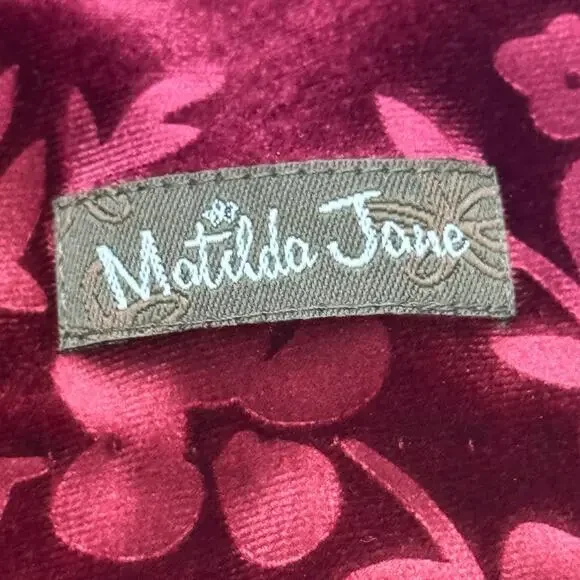 Matilda Jane Velour Burnout Melanie Shift Dress Girl’s Sz 16 Burgundy Red Party - Picture 5 of 5